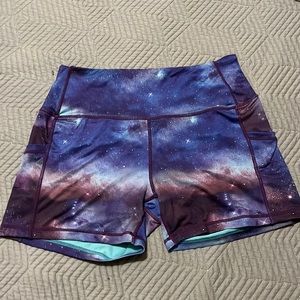Galaxy print super soft stretchy shorts with side pockets size XL